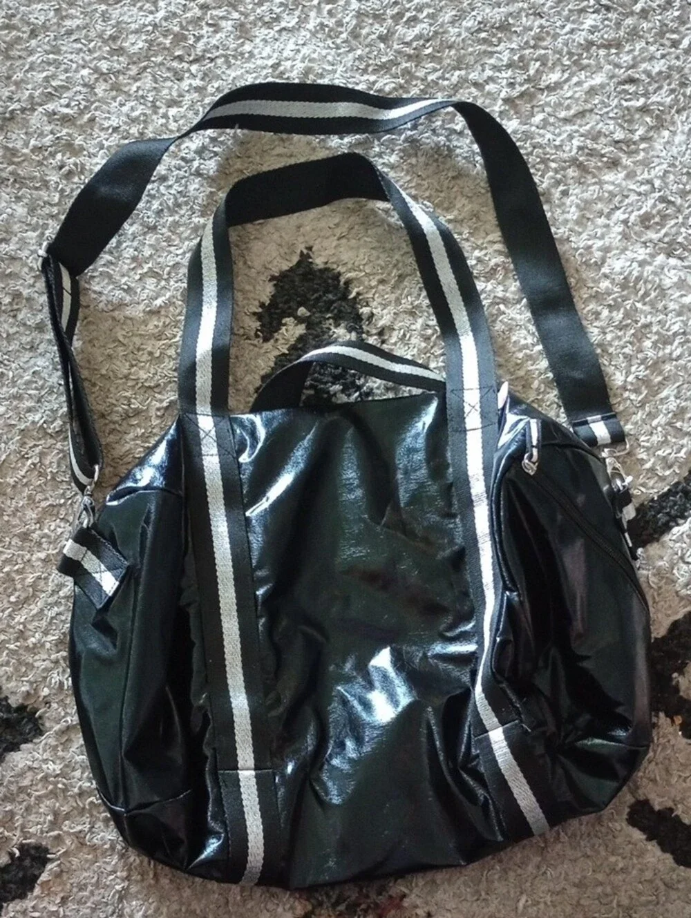 Black Weekend Duffel Bag with Reflective Straps